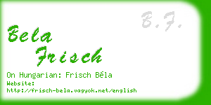 bela frisch business card